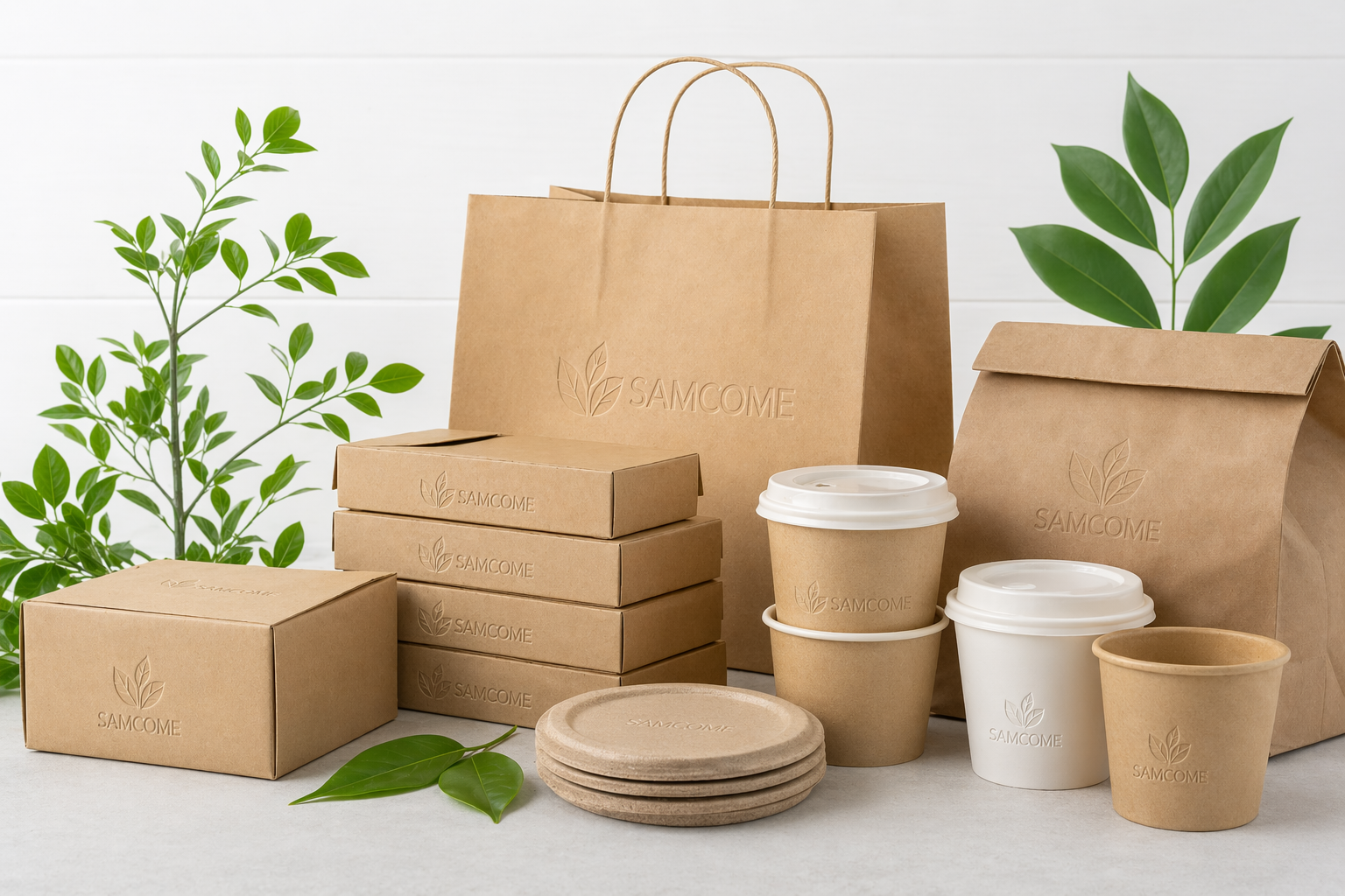 Infographic showing the main types of bioplastics including PLA, PBAT, PHA, PBS, and TPS for packaging and manufacturing with properties, applications, benefits, and limitations.