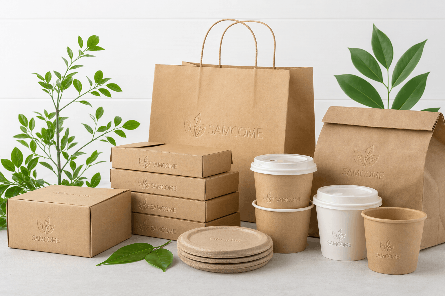 Infographic showing the main types of bioplastics including PLA, PBAT, PHA, PBS, and TPS for packaging and manufacturing with properties, applications, benefits, and limitations.